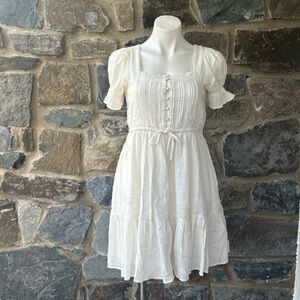 Madewell Puff-Sleeve Drawstring Mini Dress Size XS